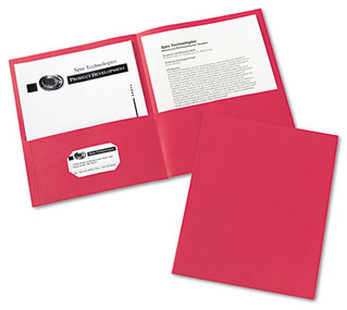Avery® Two-Pocket Folder 40-Sheet Capacity, 11 x 8.5, Red, 25/Box