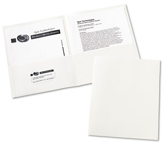 Avery® Two-Pocket Folder 40-Sheet Capacity, 11 x 8.5, White, 25/Box