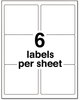 A Picture of product AVE-5164 Avery® Shipping Labels with TrueBlock® Technology w/ Laser Printers, 3.33 x 4, White, 6/Sheet, 100 Sheets/Box