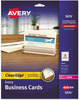 A Picture of product AVE-5876 Avery® Premium Clean Edge® Business Cards Laser, 2 x 3.5, Ivory, 200 10 Cards/Sheet, 20 Sheets/Pack