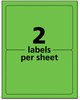 A Picture of product AVE-5952 Avery® High-Visibility ID Labels Permanent Laser 5.5 x 8.5, Neon Green, 200/Box