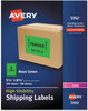 A Picture of product AVE-5952 Avery® High-Visibility ID Labels Permanent Laser 5.5 x 8.5, Neon Green, 200/Box