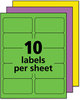 A Picture of product AVE-5964 Avery® High-Visibility ID Labels Permanent Laser 2 x 4, Neon Assorted, 1000/Box