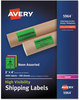 A Picture of product AVE-5964 Avery® High-Visibility ID Labels Permanent Laser 2 x 4, Neon Assorted, 1000/Box