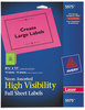 A Picture of product AVE-5975 Avery® High-Visibility ID Labels Permanent Laser 8.5 x 11, Asst. Neon, 15/Pack