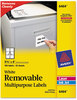 A Picture of product AVE-6464 Avery® Removable Multi-Use Labels Inkjet/Laser Printers, 3.33 x 4, White, 6/Sheet, 25 Sheets/Pack