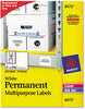 A Picture of product AVE-6572 Avery® Permanent ID Labels with Sure Feed® Technology w/ Inkjet/Laser Printers, 2 x 2.63, White, 15/Sheet, 15 Sheets/Pack