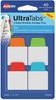 A Picture of product AVE-74760 Avery® Ultra Tabs® Repositionable Mini Tabs: 1" x 1.5", 1/5-Cut, Assorted Colors, 40/Pack