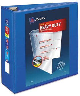 Avery® Heavy-Duty View Binder with DuraHinge® and One Touch EZD® Rings Locking 3 4" Capacity, 11 x 8.5, Pacific Blue