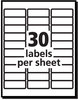 A Picture of product AVE-8160 Avery® Easy Peel® White Address Labels with Sure Feed® Technology w/ Inkjet Printers, 1 x 2.63, 30/Sheet, 25 Sheets/Pack