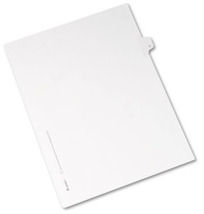 Avery® Preprinted Legal Exhibit Index Tab Dividers with Black and White Tabs,  Title: T, Letter, White, 25/Pack