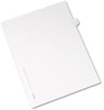 A Picture of product AVE-82182 Avery® Preprinted Legal Exhibit Index Tab Dividers with Black and White Tabs,  Title: T, Letter, White, 25/Pack