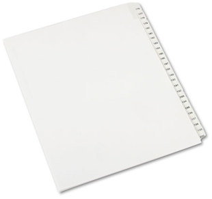 Avery® Preprinted Legal Exhibit Index Tab Dividers with Black and White Tabs,  25-Tab, 176-200, Letter, White