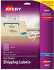 A Picture of product AVE-8665 Avery® Matte Clear Shipping Labels Inkjet Printers, 8.5 x 11, 25/Pack