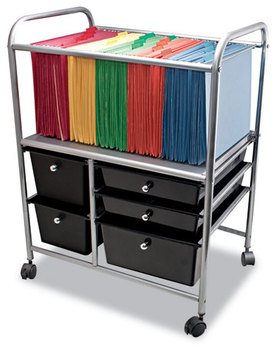 Advantus® Letter/Legal File Cart with Five Storage Drawers,  21-5/8 x 15-1/4 x 28-5/8, Black