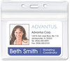 A Picture of product AVT-75523 Advantus® Resealable ID Badge Holders,  Horizontal, 3 3/4 x 2 5/8, Clear, 50/Pack