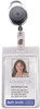 A Picture of product AVT-91129 Advantus® Resealable ID Badge Holders,  Cord Reel, Vertical, 2 5/8 x 3 3/4, Clear, 10/Pack