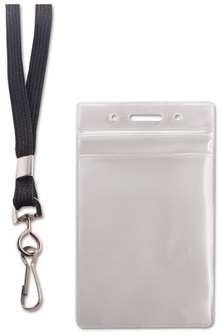 Advantus® Resealable ID Badge Holders,  Lanyard, Vertical, 2 5/8 x 3 3/4, Clear, 20/Pack