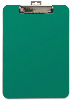 Baumgartens Mobile OPS™ Unbreakable Recycled Clipboard,  1/4" Capacity, 8 1/2 x 11, Green