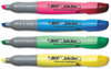 A Picture of product BIC-BLMGP41ASST BIC® Brite Liner® Chisel Highlighters,  Chisel Tip, Fluorescent, 4/Set