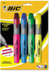A Picture of product BIC-BLMGP41ASST BIC® Brite Liner® Chisel Highlighters,  Chisel Tip, Fluorescent, 4/Set