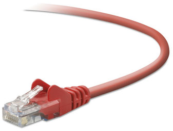 Belkin® CAT5e Patch Cables,  RJ45 Connectors, 3 ft., Red