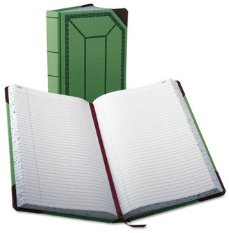 Boorum & Pease® Record and Account Book with Green and Red Cover,  Record Rule, Green/Red, 500 Pages, 12 1/2 x 7 5/8