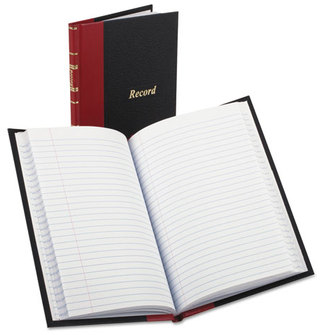 Boorum & Pease® Record and Account Book with Black Cover and Red Spine,  Black/Red Cover, 144 Pages, 5 1/4 x 7 7/8