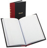 A Picture of product BOR-96304 Boorum & Pease® Record and Account Book with Black Cover and Red Spine,  Black/Red Cover, 144 Pages, 5 1/4 x 7 7/8
