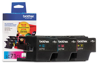 Brother LC713PKS-LC71Y Inks,  Cyan/Magenta/Yellow, 3/PK