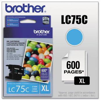 Brother LC752PKS-LC75Y Ink,  Cyan