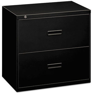 HON® 400 Series Lateral File 2 Legal/Letter-Size Drawers, Black, 36" x 18" 28"