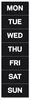 A Picture of product BVC-FM1007 MasterVision® Interchangeable Magnetic Characters,  Days Of The Week, Black/White, 2" x 1"