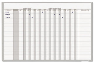MasterVision® In-Out Magnetic Dry Erase Board,  36x24, Silver Frame