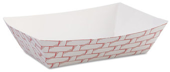 Boardwalk® Paper Food Baskets,  6oz Capacity, Red/White, 1000/Carton