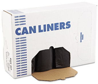 Boardwalk® Low Density Repro Can Liners 2.0 Mil Equiv,  38 x 58, 1.6 Mil, 60gal, Black, 10 Bags/Roll, 4 Rolls/Case