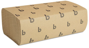 Boardwalk® Folded Paper Towels,  Natural, 9 x 9 9/20, 250/Pack, 16 Packs/Carton