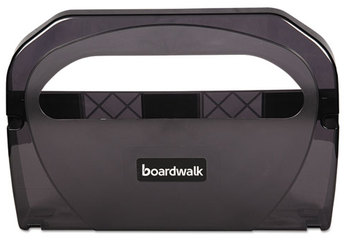 Boardwalk® Toilet Seat Cover Dispenser,  Plastic, 17 1/4x3 1/8x11 3/4, Smoke Black,