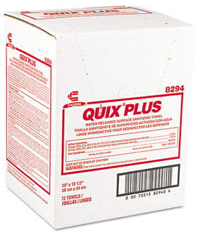 Chix® Quix® Plus Disinfecting Towels,  13 1/2 x 20, Pink, 72/Carton
