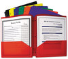 A Picture of product CLI-33930 C-Line® Two-Pocket Heavyweight Poly Portfolio Folder with Three-Hole Punch,  Letter, Assorted