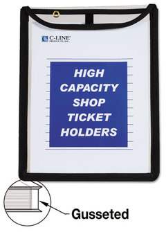 C-Line® High Capacity Stitched Top Shop Ticket Holders,  Shop Ticket Holders, Stitched, 150 Sheets, 9 x 12 x 1, 15/BX