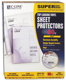 C-Line® Vinyl Sheet Protector,  Clear, 2", 11 x 8 1/2, 50/BX
