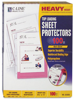 C-Line 62058 Heavyweight Polypropylene Sheet Protector Clear