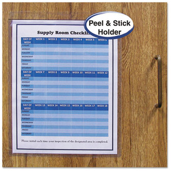 C-Line® Self-Adhesive Poly Shop Ticket Holder,  Heavy, 50", 9 x 12, 50/BX
