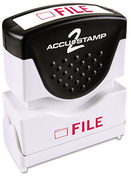 ACCUSTAMP2® Pre-Inked Shutter Stamp with Microban®,  Red, FILE, 5/8 x 1/2