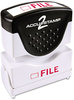 A Picture of product COS-035576 ACCUSTAMP2® Pre-Inked Shutter Stamp with Microban®,  Red, FILE, 5/8 x 1/2