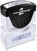 A Picture of product COS-035582 ACCUSTAMP2® Pre-Inked Shutter Stamp with Microban®,  Blue, COMPLETED, 1 5/8 x 1/2