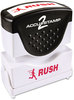 A Picture of product COS-035590 ACCUSTAMP2® Pre-Inked Shutter Stamp with Microban®,  Red, RUSH, 1 5/8 x 1/2