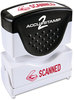 A Picture of product COS-035605 ACCUSTAMP2® Pre-Inked Shutter Stamp with Microban®,  Red, SCANNED, 1 5/8 x 1/2