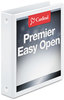 A Picture of product CRD-11110 Cardinal® Premier Easy Open® ClearVue™ Locking Round Ring Binder,  1.5" Cap, 11 x 8 1/2, White